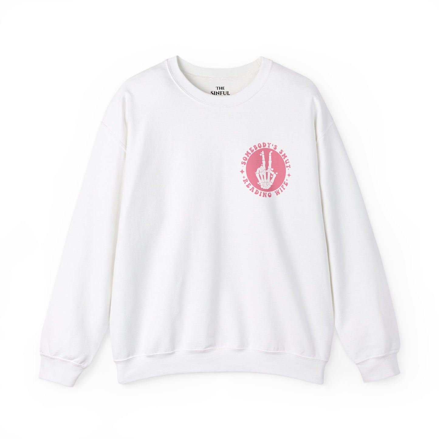 "Somebody's Smut Reading Wife" Pink Letter Crewneck