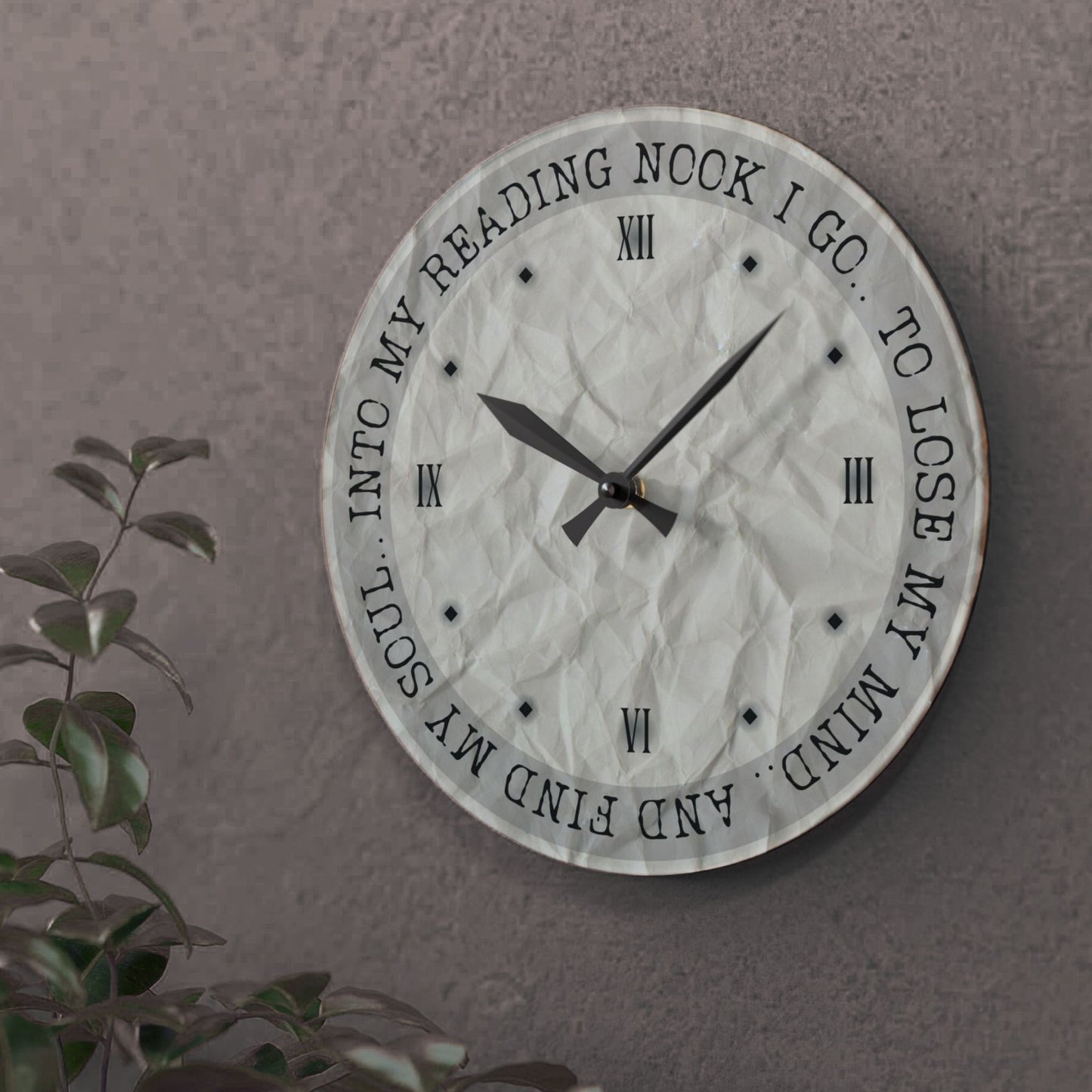 "Into My Reading Nook" Wall Clock