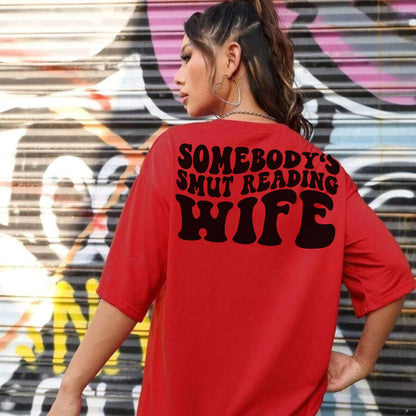 "Somebody's Smut Reading Wife" Black Letter Softstyle Tee