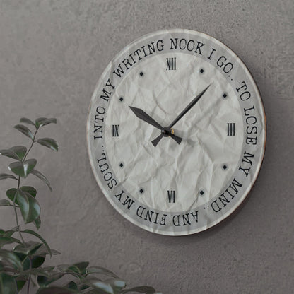 "Into My Writing Nook" Wall Clock